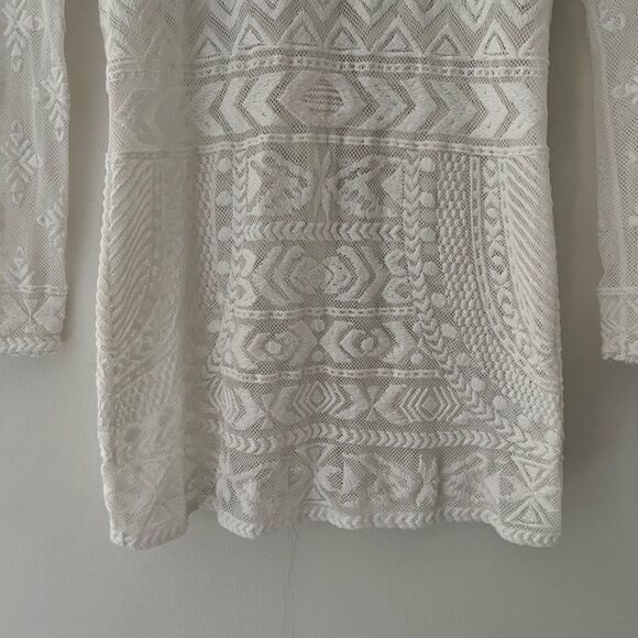 Isabel Marant H&M Lace Blouse Top White Size 2 Sheer Mesh Bridal Victorian Fairy - Picture 3 of 8